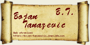 Bojan Tanazević vizit kartica